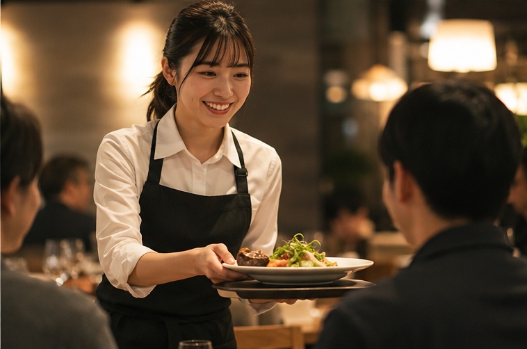 Restaurantで働くスタッフ